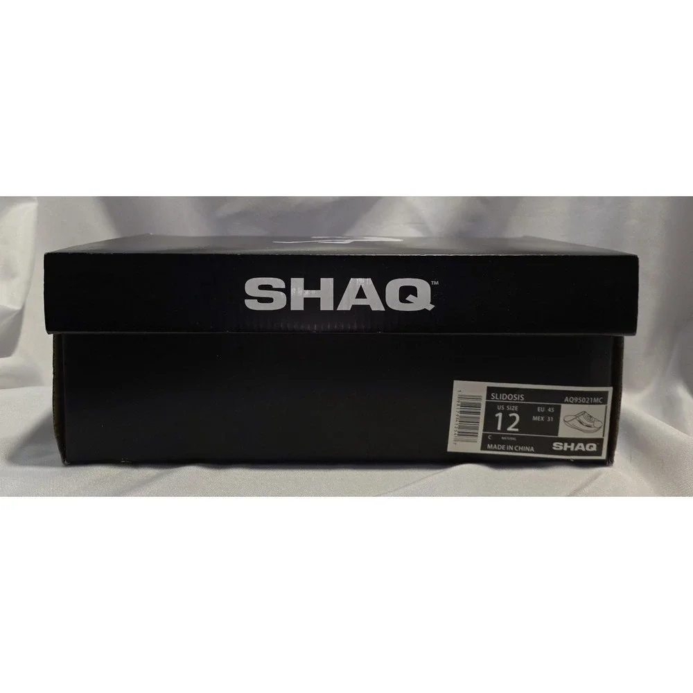 Shaq Slidosis AQ95021MC Men's Ivory Colored Slides Sandals. New With Box Size 12